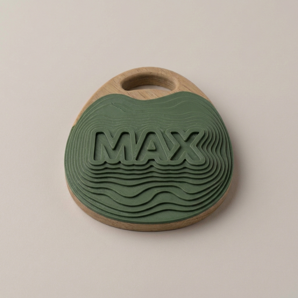 Medalionul STRATA — Verde Matcha + Bej Stejar