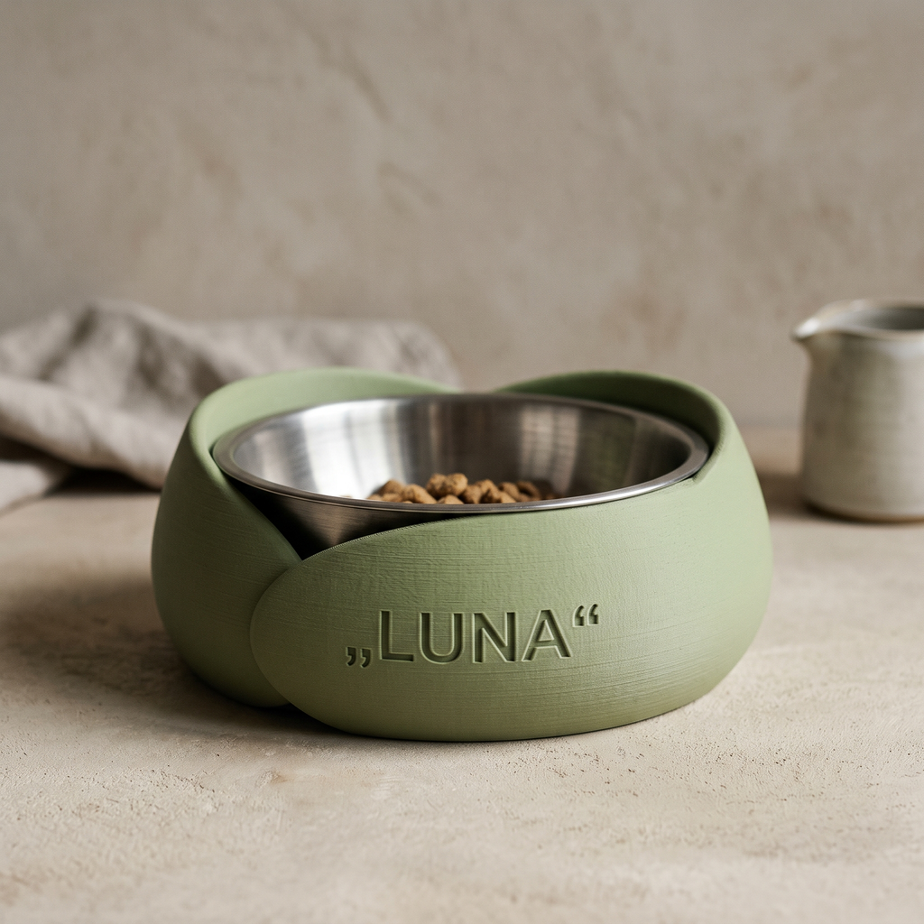 Bolul PETALĂ — Verde Matcha, cu bol de inox și nume personalizat