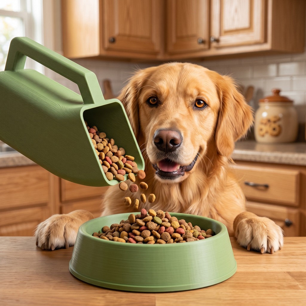 Cupa MĂSURĂ — Verde Matcha, cu golden retriever